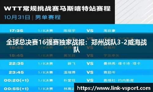 全球总决赛16强赛独家战报：郑州战队3-2威海战队